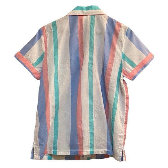 Cynthia Rowley Cotton Striped Button Pajama Top Size Large - Picture 2 of 2